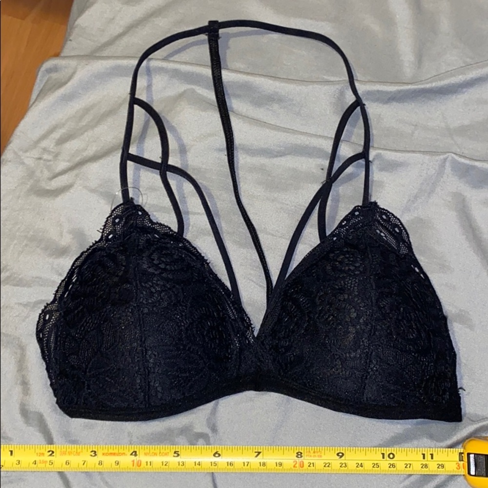 caged lace bralette
